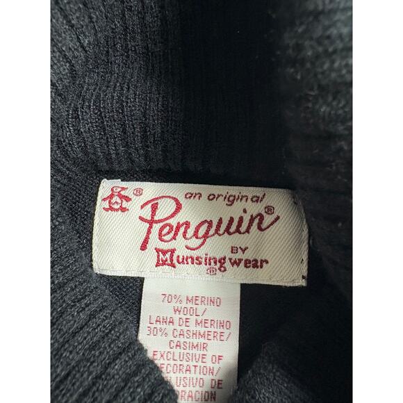 Original Penguin Turtle Neck Black Sweater Mens XL 70% Merino Wool 30% Cashmere - Picture 3 of 6